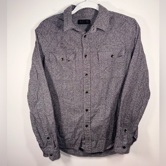 Krew Mens Charcoal Grey Button-Up Collared Long Sleeve Shirt size Small - Picture 4 of 16
